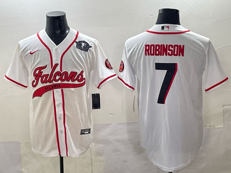 Men 2025 Nike Atlanta Falcons #7 Robinson white Joint Name Limited NFL Jersey style 05->atlanta falcons->NFL Jersey
